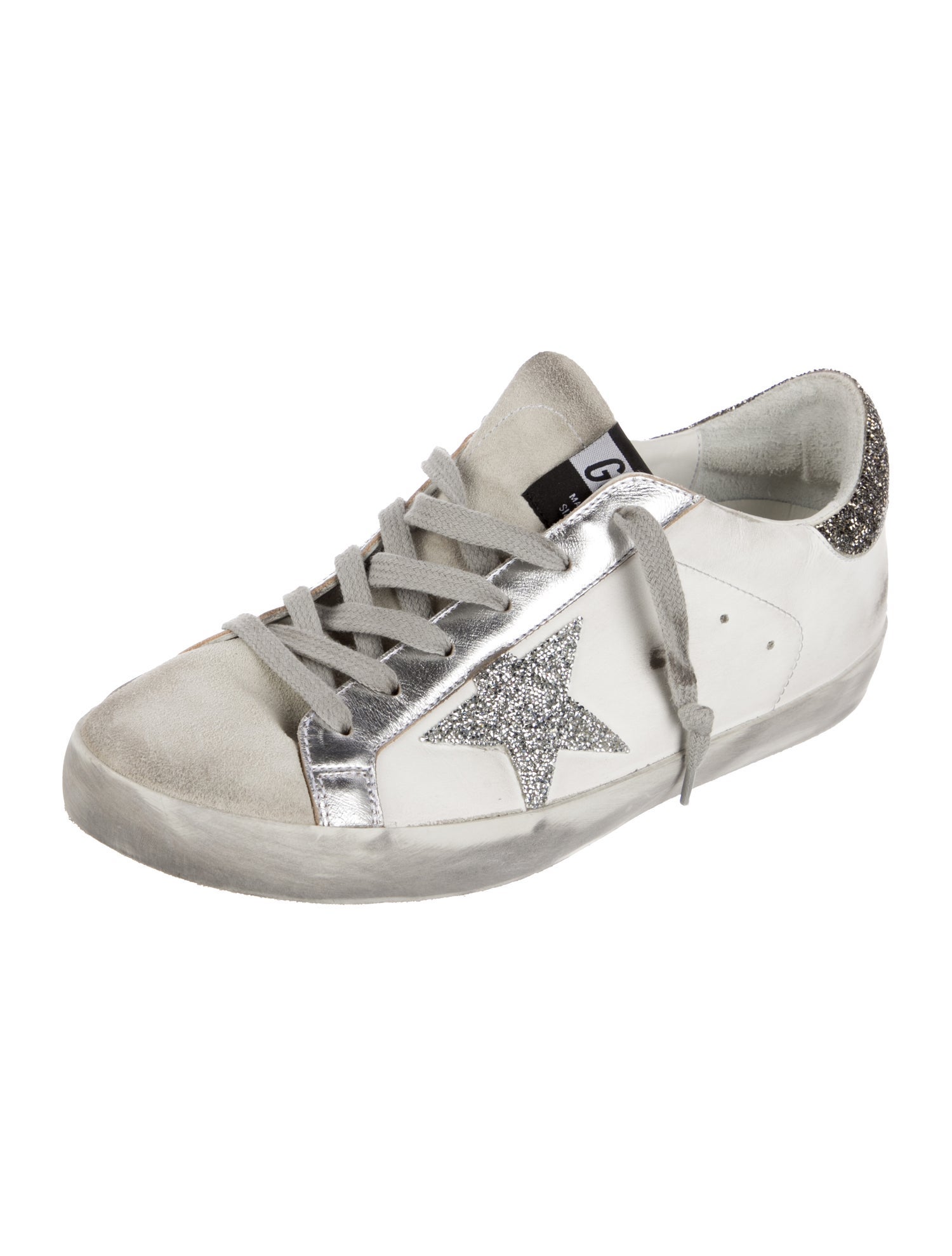 Golden Goose Leather Colorblock Pattern Sneakers